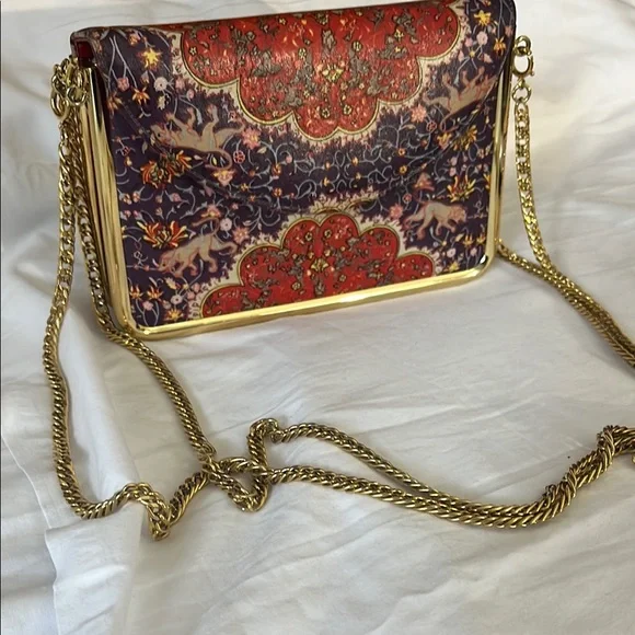 Vintage Robert Bestien purse,Elegant Gold and Red Women's Bag - Picture 4 of 16